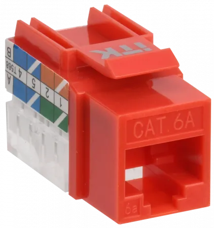 (CS1-1C6AU-11-04) ITK Модуль Keystone Jack кат.6A UTP 110 IDC 90град красный