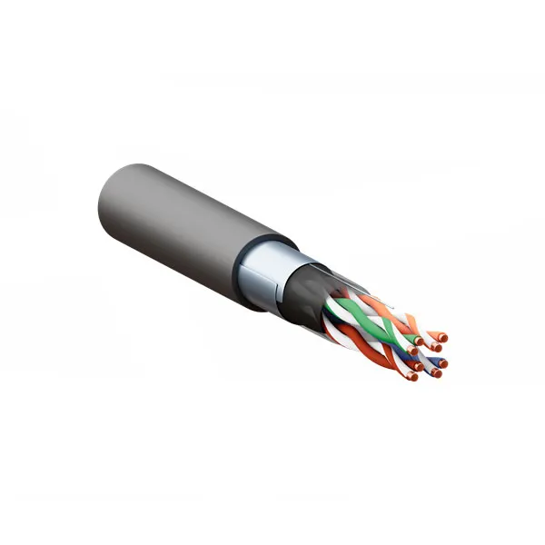 (TRP-5EFTP-04PE-BK-OUT3) Кабель витая пара TERACOM PRO Cat.5E F/UTP 4 пары solid внешний 24AWG оболочка LDPE цвет черный (упак. 305м)