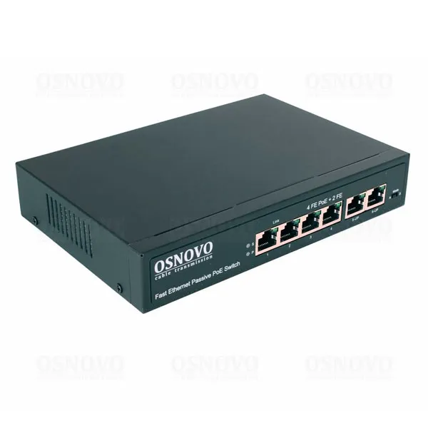 SW-20600/A(80W) Passive PoE коммутатор Fast Ethernet на 6 портов