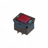 (36-2620) Выключатель - автомат клавишный 250V 10А (4с) RESET-OFF красный с подсветкой (IRS-2-R15) REXANT