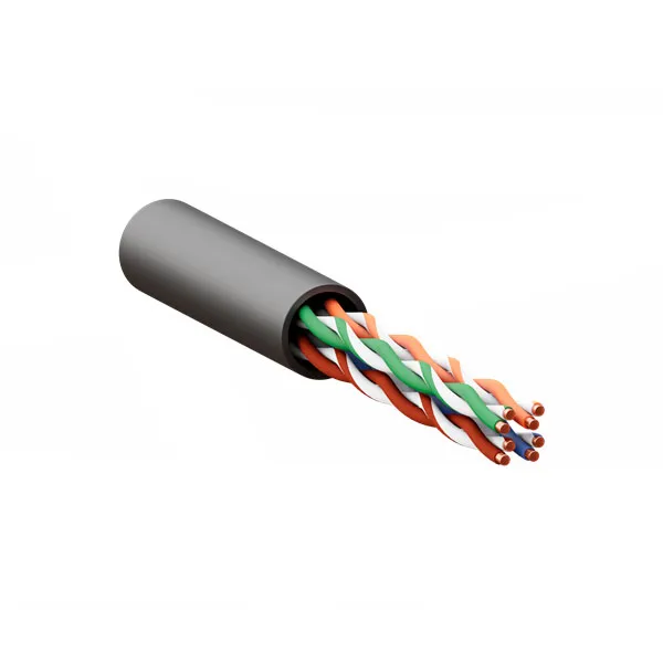 (TRP-5EUTP-04PE-BK-OUT3) Кабель витая пара TERACOM PRO Cat.5E U/UTP 4 пары solid внешний 24AWG оболочка LDPE цвет черный (упак. 305м)