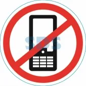 (56-0042) Наклейка запрещающий знак "Использование мобильных телефонов запрещенно" 150*150 мм