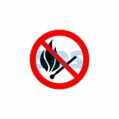 (56-0056-2) Табличка ПВХ информационный знак «Запрещается пользоваться открытым огнем и курить» d - 180 мм REXANT