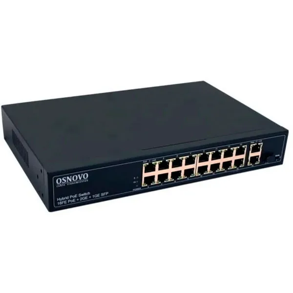 SW-61621(300W) PoE коммутатор Fast Ethernet на 16 x RJ45 PoE + 2 x RJ45 GE + 1 SFP GE порта