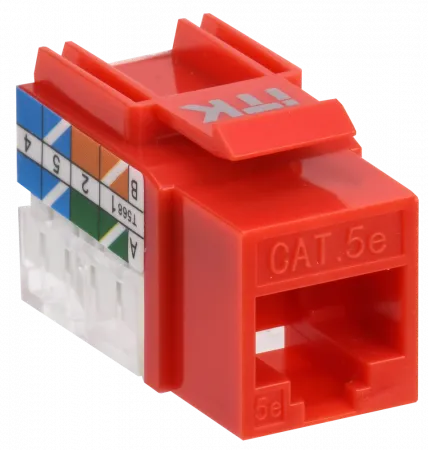 (CS1-1C5EU-11-04) ITK Модуль Keystone Jack кат.5E UTP 110 IDC 90град красный