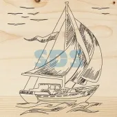 (12-0921) Доска для выжигания 1 шт. «Корабль Парусник»