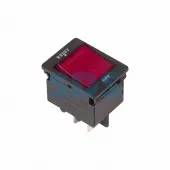 (36-2630) Выключатель - автомат клавишный 250V 15А (4с) RESET-OFF красный  с подсветкой  REXANT