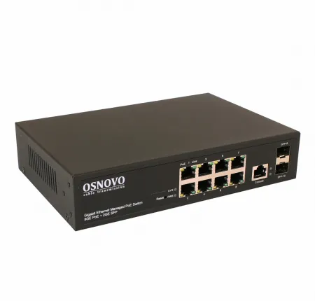 SW-80802/L(150W) Управляемый L2 PoE коммутатор Gigabit Ethernet на 8 RJ45 PoE + 2 x GE SFP порта