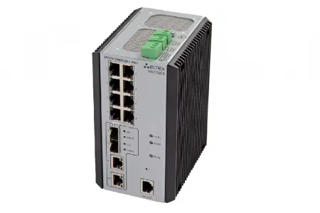(MES3508) Ethernet-коммутатор MES3508, 8х10/100/1000Base-T, 2хcombo 10/100/1000Base-T/1000Base-X, L3, 20-70 VDC